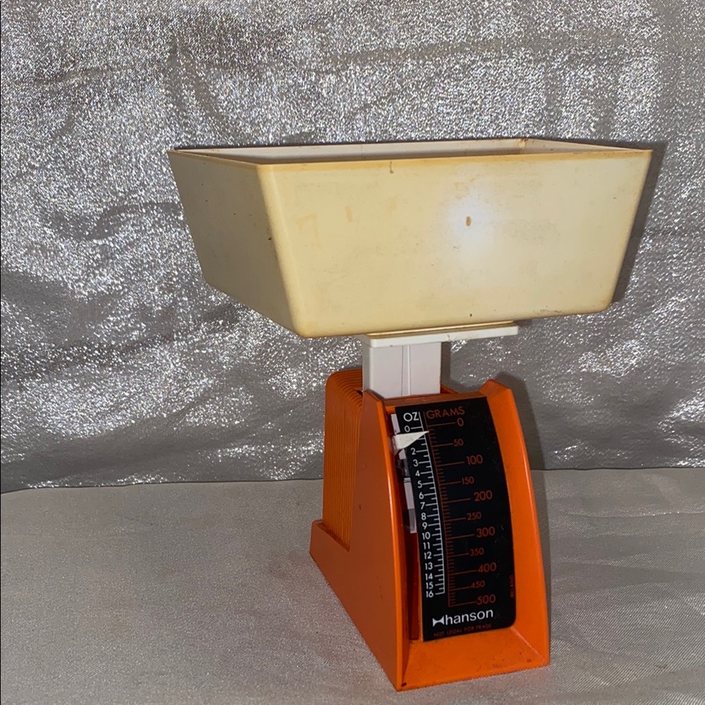 Vintage Hanson Orange Calorie Counter Diet Kitchen Scale